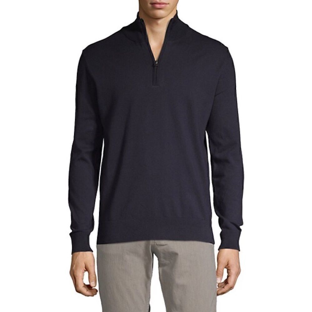 5/$15 SALE FRENCH CONNECTION Quarter Zip Utility Blue Sweater Large